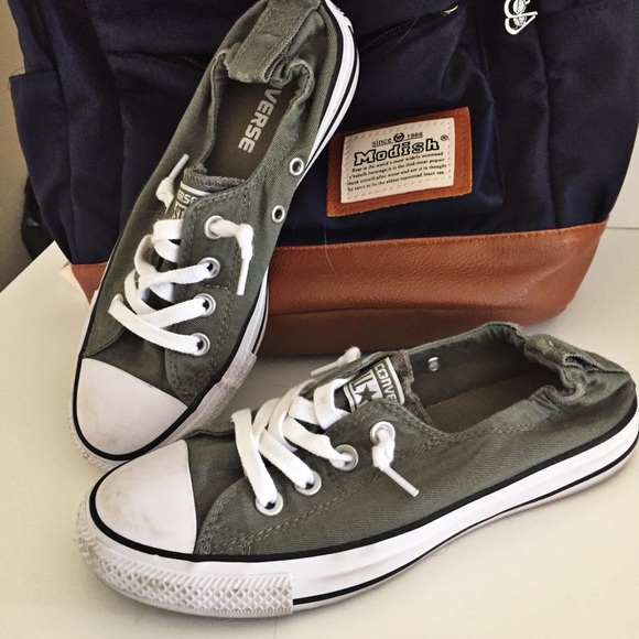 olive green converse one star